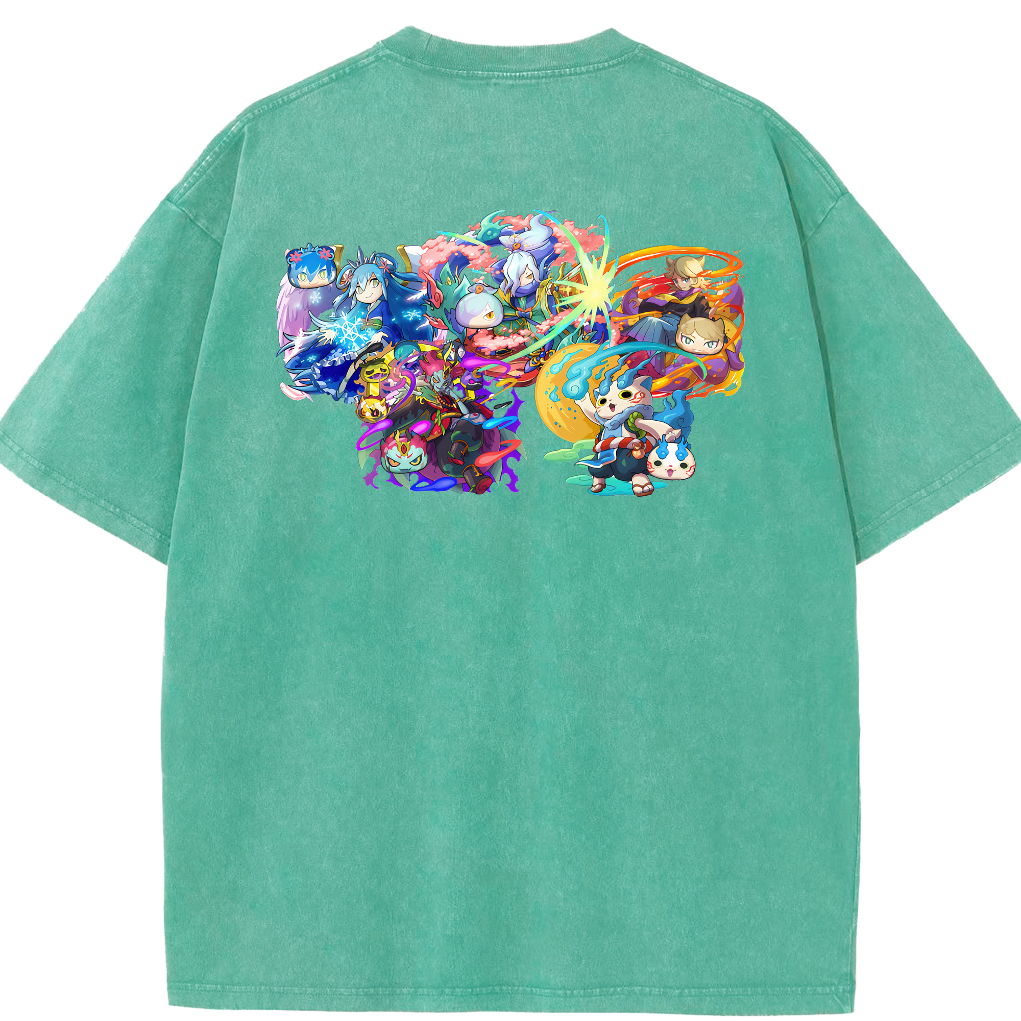 （画像用） 妖怪ウォッチ Yo-kai Watch 綿100% ヴィンテージ風 半袖Tシャツ（背面プリント）